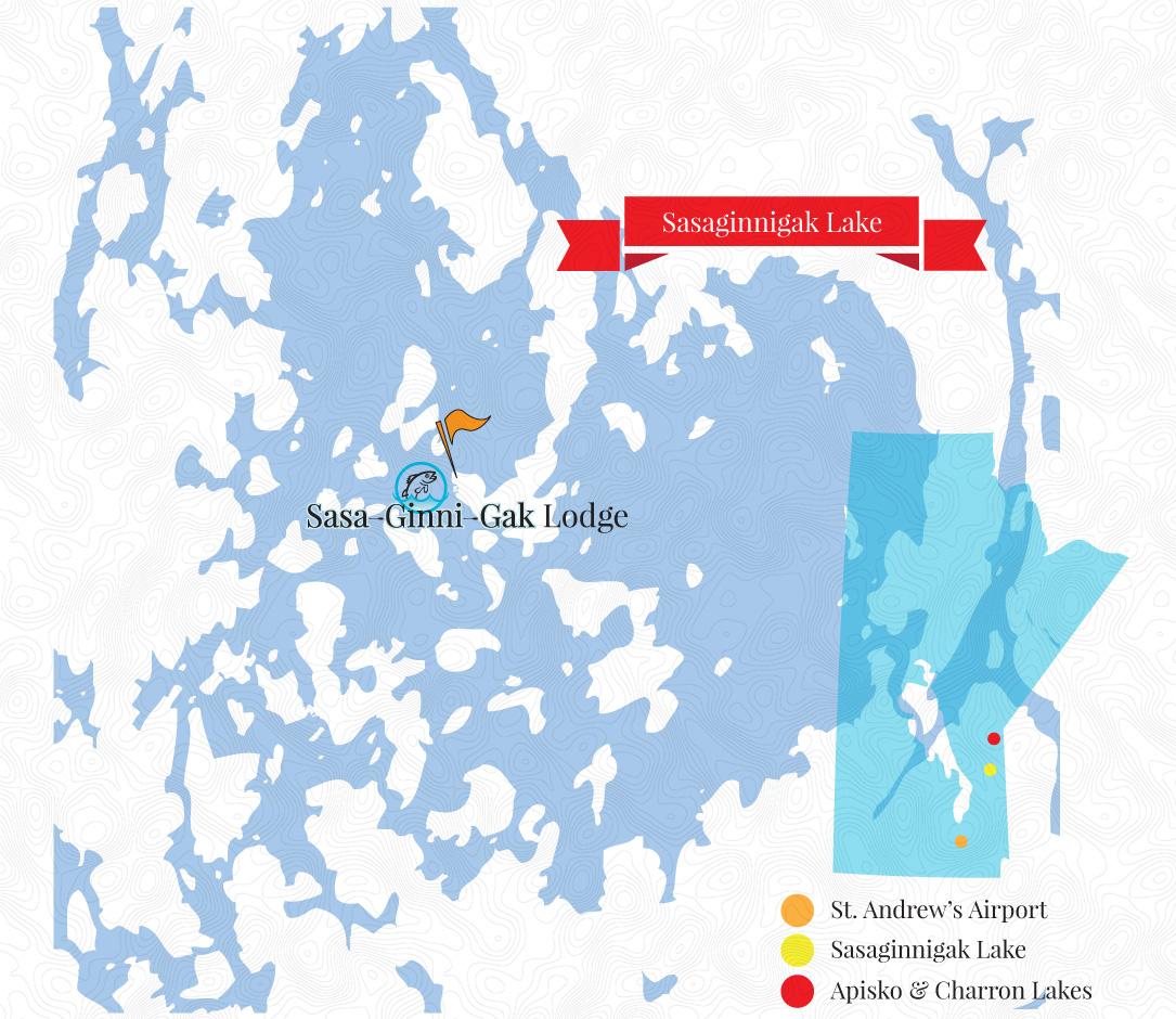 Sasaginnigak Lake and Lodge Map