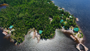 Drone shot above Sas Lodge