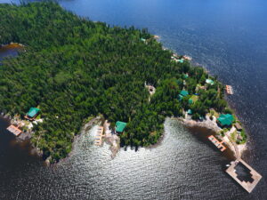 View from far above Sasaginnigak Lodge